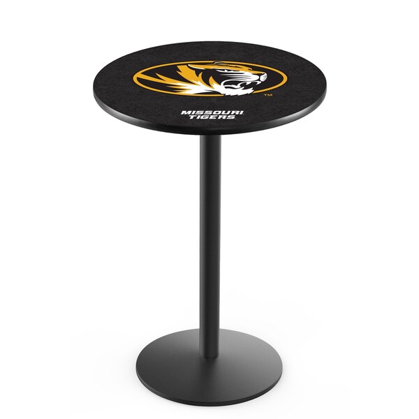42" Blk Wrinkle Missouri Pub Table, 36" dia. Top