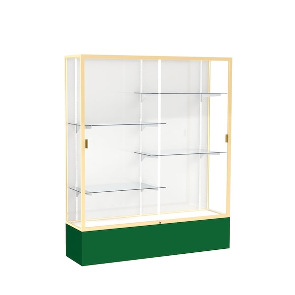 Lighted Floor Display Case 60x80x16, White, Bronze