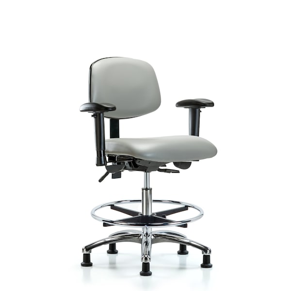 Medium Bench Chair Chair, Vin, Med Ben, Chr Tilt AA CF Gld, Dov, Adjustable Arms, 22" to 29" Height