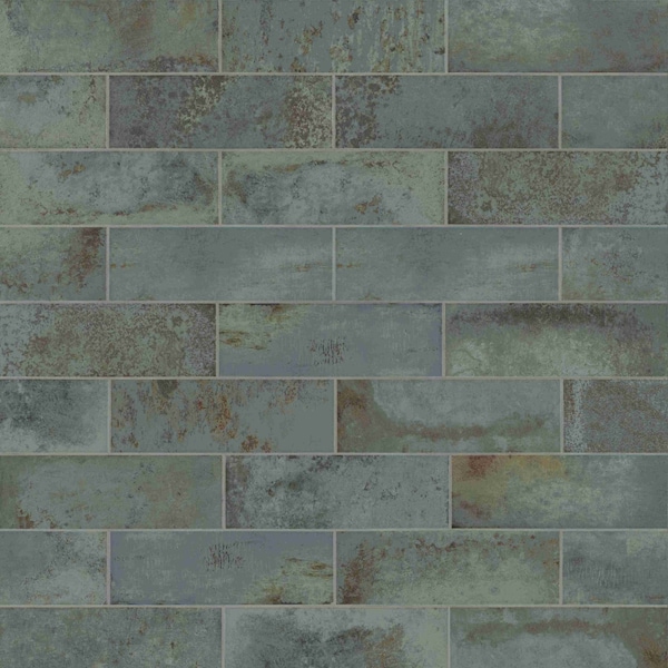 Marza Aqua 4"X12" Glossy Ceramic Subway Wall Tile, 34PK