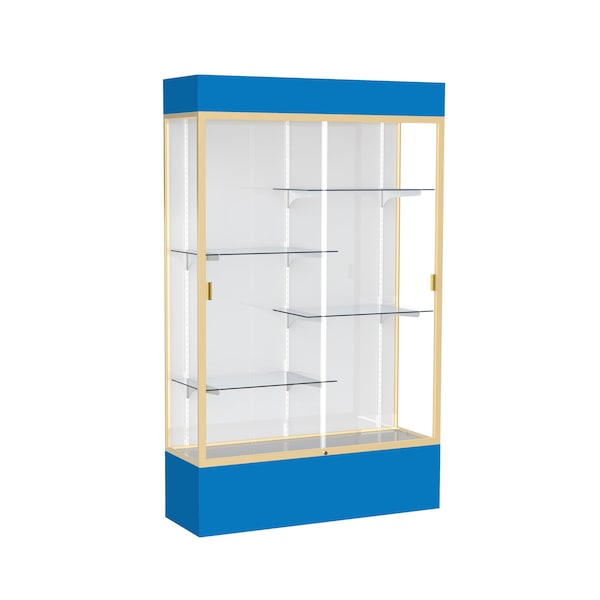 Lighted Floor Display Case 48x80x16, White
