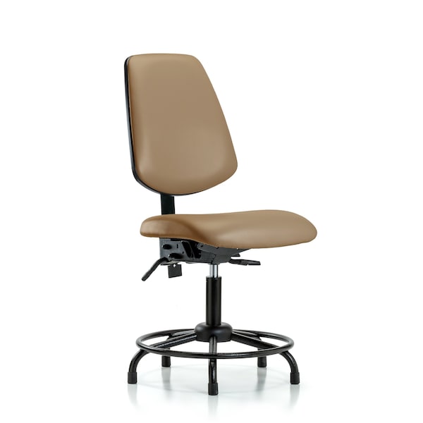 Desk Chair No Arms, 18" to 23" Height, Vinyl, Taupe