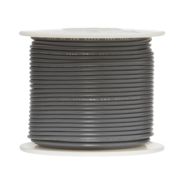 20 AWG Gauge UL1061 Stranded Hook Up Wire, 300V, 0057 Diameter, Gray, 100 ft Length