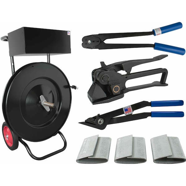 Steel Kit Compact for 34 Steel Strapping, Closed Seals
