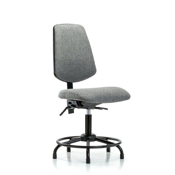 Desk Chair Fab Desk Chair, Med, Bk, RT, Glides, Gry, No Arms, 19" to 24" Height, Fabric, Grey