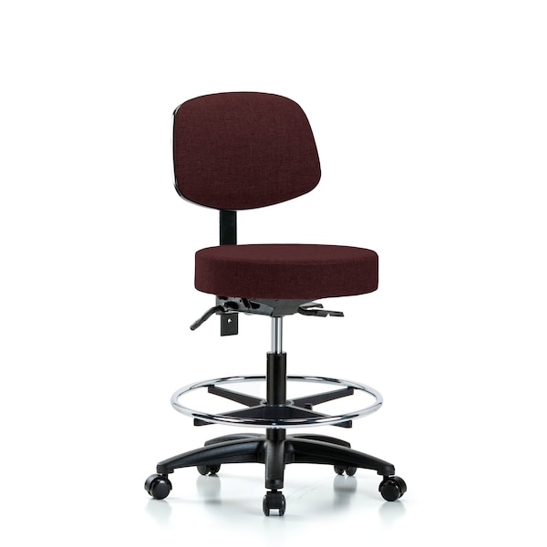 Bech Stool, Med, Fab, Bk, Tilt, CF, Cast, Bur