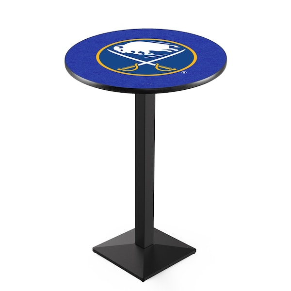 42" Blk Wrinkle Buffalo Sabres Pub Table, 36" dia. Top