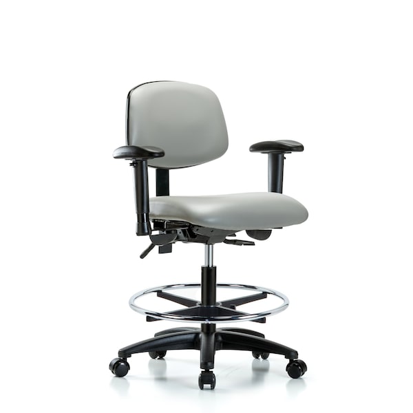 Chair, Vin, Med Bench, Tilt AA CF Cast, Dov, 6-Way Adjustable, 22" to 29" Height, Dove