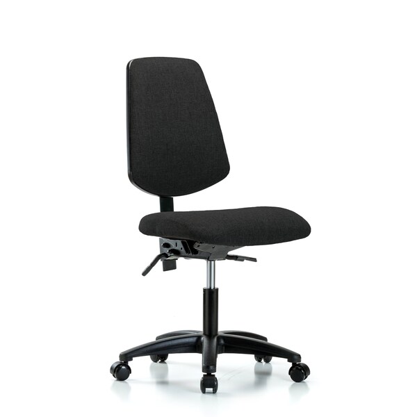 Desk Chair Fab Desk Chair, Med, Bk, Tilt Cast, Blk, No Arms, 19" to 24" Height, Fabric, Black