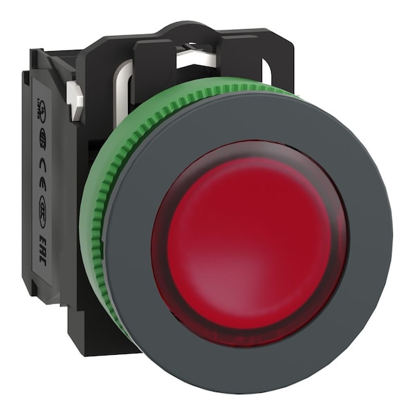 Illuminated Push Button, 30 mm, 1NO/1NC, Red