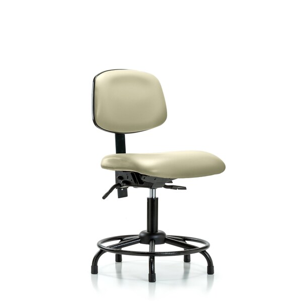 Desk Chair Desk Chair, RT Glides, Vinyl, lWht, No Arms, 18" to 23" Height, Vinyl, Adobe White