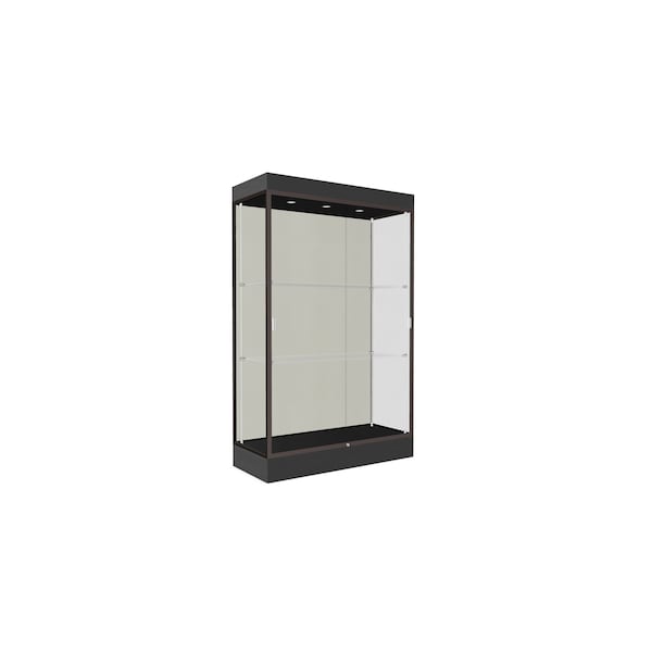 Lighted Floor Display Case 48x76x20, 6" Base, Bronze