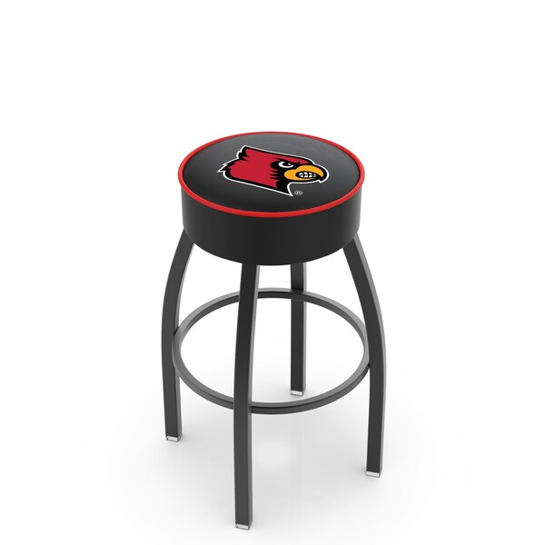 25" 4" Louisville Cushion Seat, Blk Wrinkle Base Swivel Bar Stool
