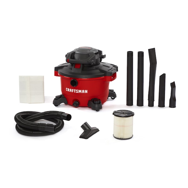 12 Gallon 6.0 Peak HP Wet/Dry Vacuum with Detachable Blower and Attachments