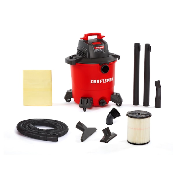 9 Gallon 4.25 Peak HP Wet/Dry Shop Vacuum with Dusting Brush and Attachments