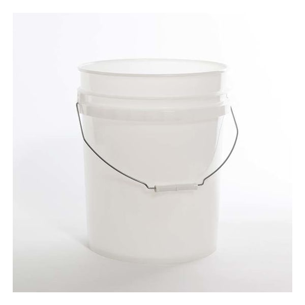 Open Head Pail, HDPE, Natural, 5 gal., Color: natural