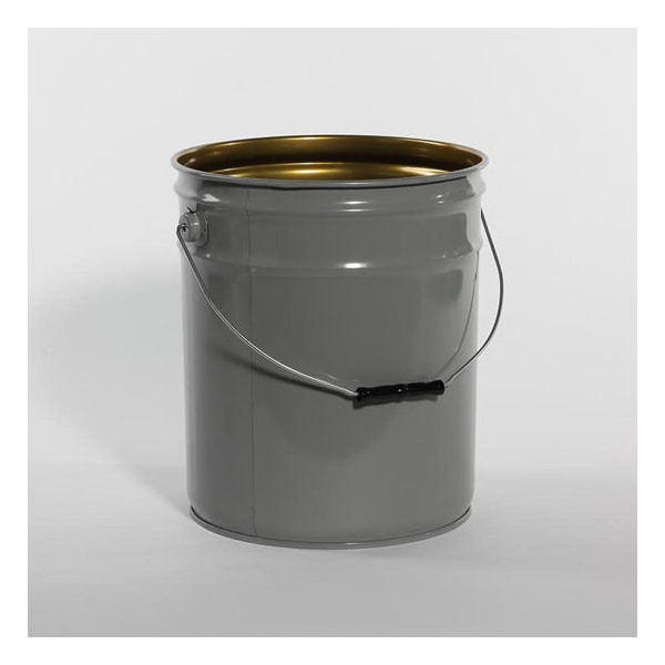 Open Head Pail, Steel, Gray, 5 gal., UN Rating Liquid: Y1.6/90