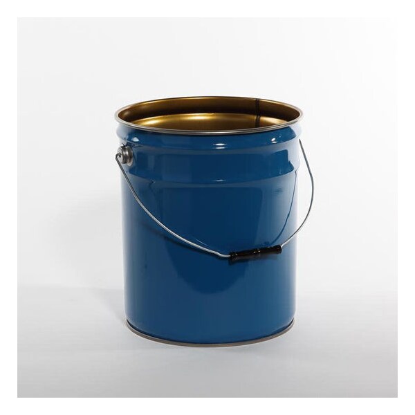 Open Head Pail, Steel, Blue, 5 gal.
