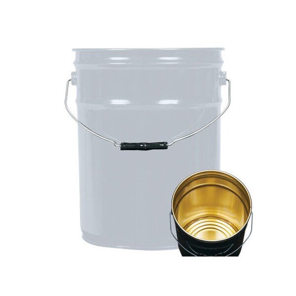 Open Head Pail, Steel, Gray, 5.3 gal.