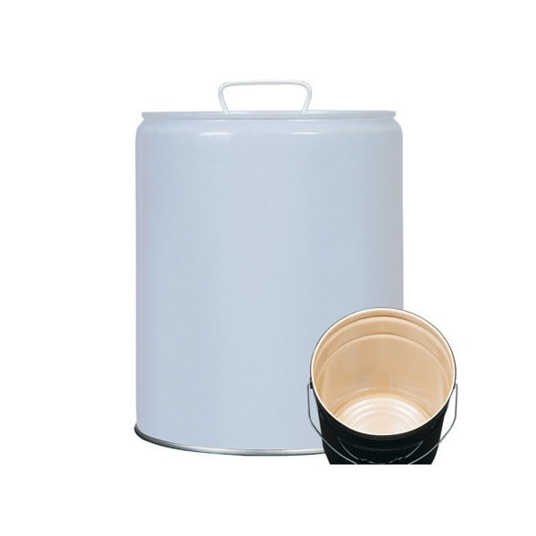 Tight Head Pail, Steel, Gray, 5 gal., Height: 13-7/16"