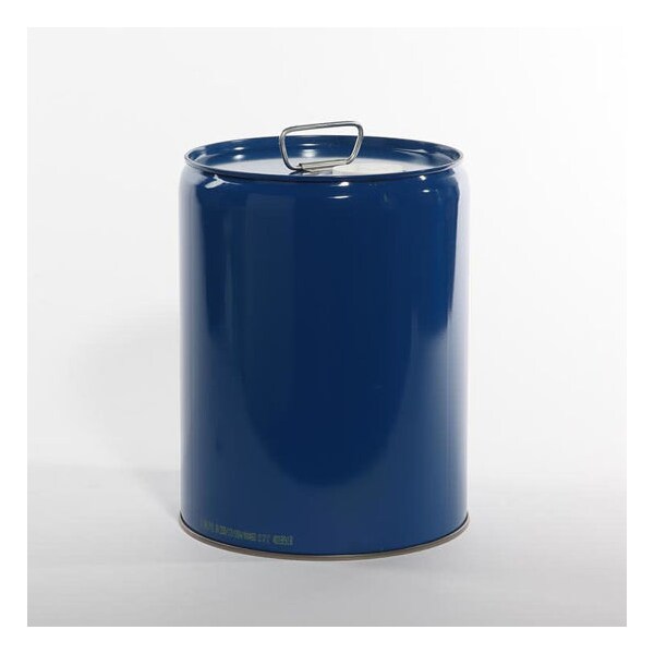 Tight Head Pail, Steel, Blue, 5.3 gal., Shape: Round