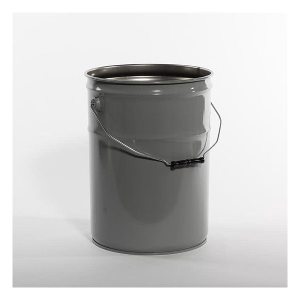 Open Head Pail, Steel, Gray, 6 gal.