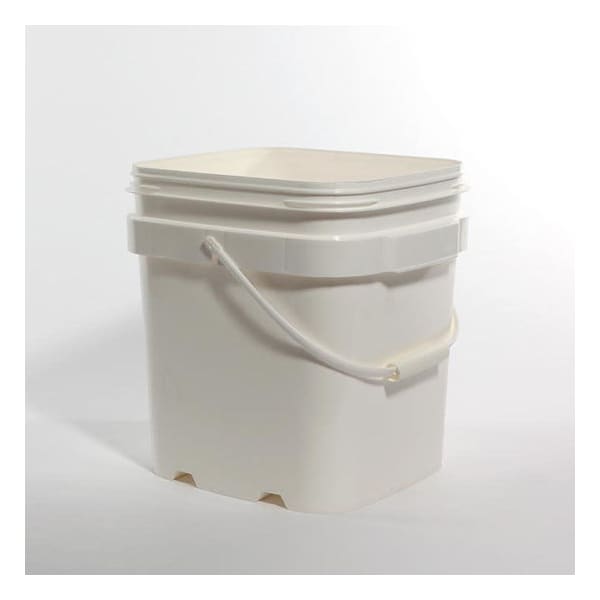 Open Head Pail, HDPE, White, 6.5 gal.