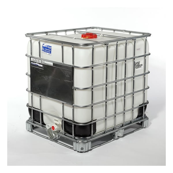Tote w/Red 6" Cap, Fittings, Nat, 275 gal.