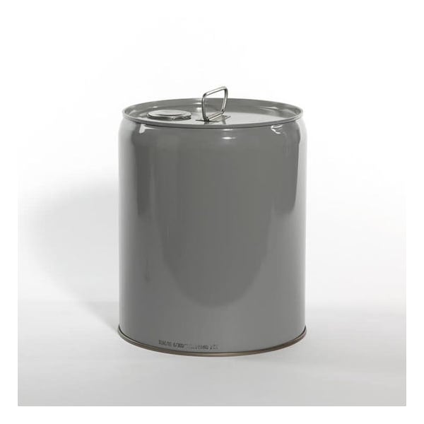 Tight Head Pail, Steel, Gray, 5 gal., UN Rating Liquid: X1.6/300