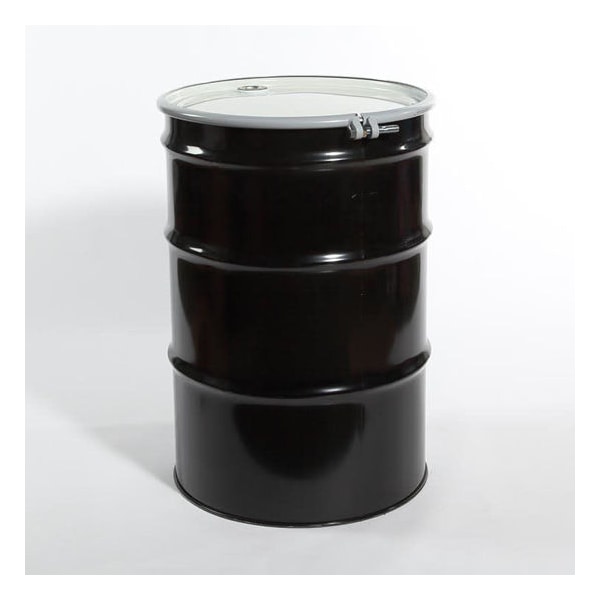Stl Drum, Gasket Fittings, OH, Blk, 55 gal.