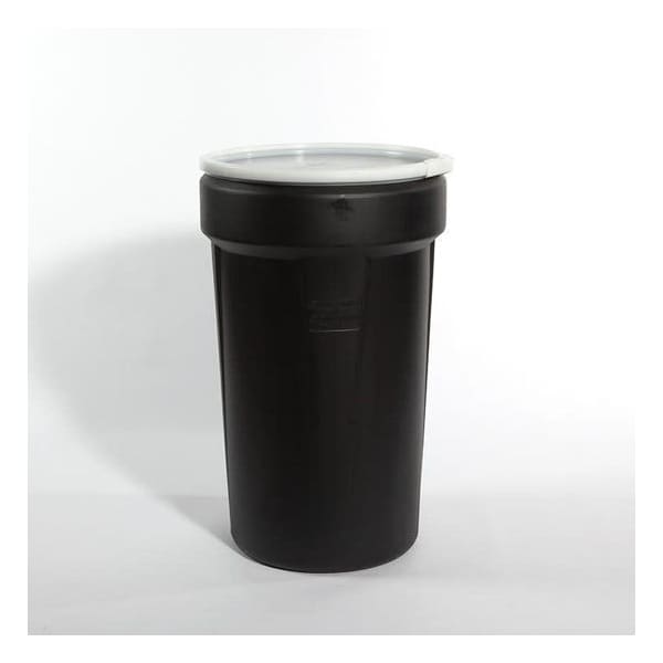 Plastic Drum, OH Nestable, 55 gal., Black