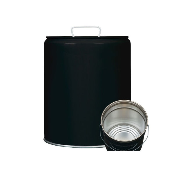 Tight Head Pail, Steel, Black, 5 gal., UN Rating Liquid: Y1.8/100