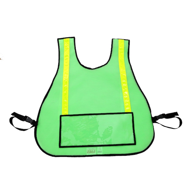 Large Traffic Vest with Window, Lime Gre