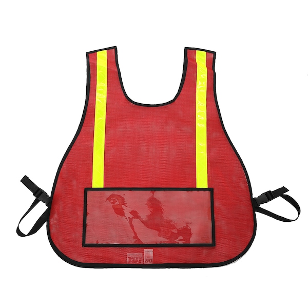 Traffic Safety Vest with Window, Red