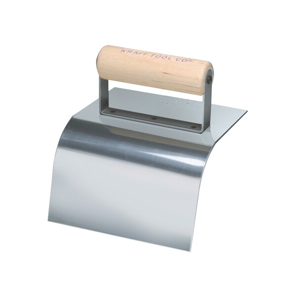 Curb Tool w/Wood Handle, 6" x 5" 3"R