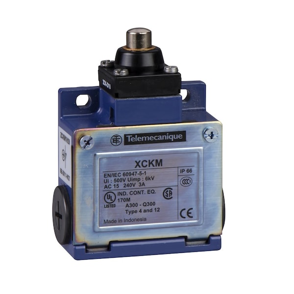 Limit Switch, Plunger, Spring Return, 1NC/1NO, Actuator Location: Top