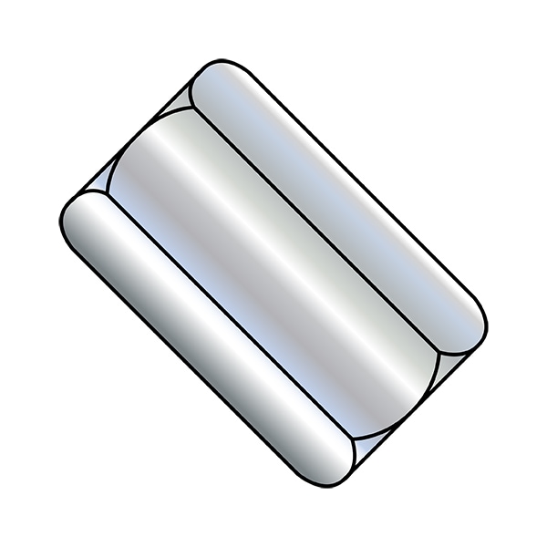 Coupling Nut, #10-24, Steel, Zinc Plated, 3/4 in Lg, 5/16 in Hex Wd, 1000 PK