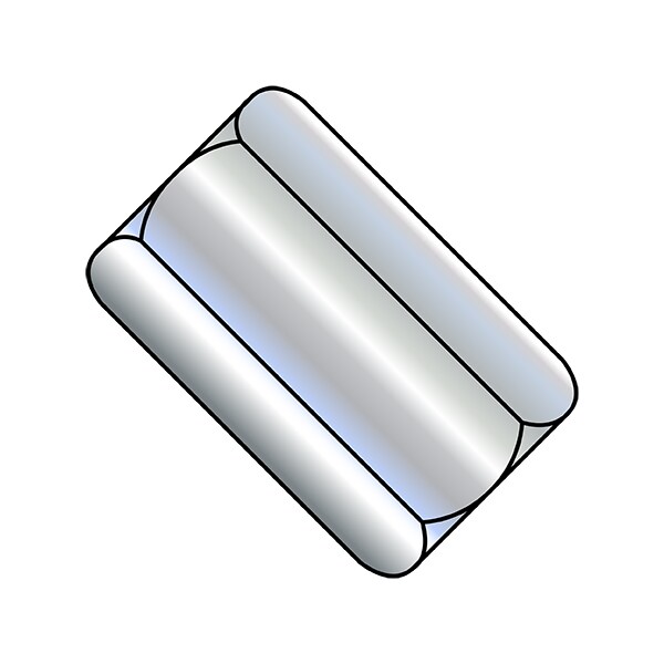 Coupling Nut, 1/4"-20, Steel, Zinc Plated, 1-1/2 in Lg, 7/16 in Hex Wd, 600 PK