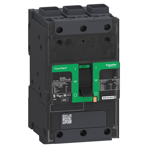 Molded Case Circuit Breaker, POWERPACT B Series, 15A, 3 Pole, 347/600V AC, 25kA at 240V AC, B Curve