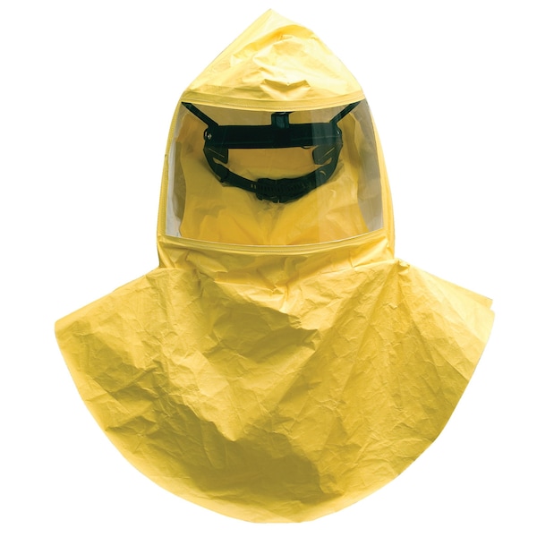 Tychem QC Hoods, Single Bib, Yellow, Thread Connector, Less Suspension, PK20