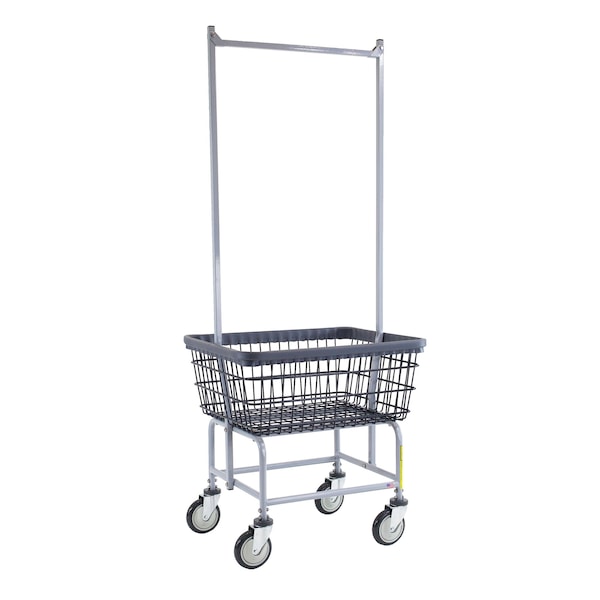 Wire Utility Cart with Double Pole Rack, 2.5 Bushel, Dura-Seven Anti-Rust Coating