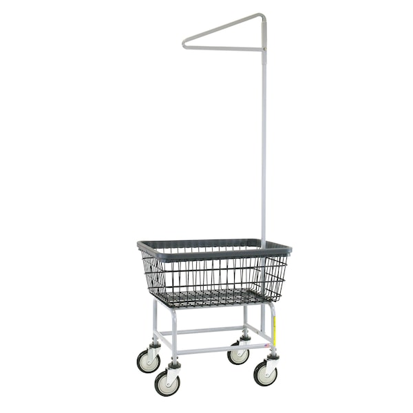 Wire Utility Cart with Single Pole Rack, 2.5 Bushel, Dura-Seven Anti-Rust Coating