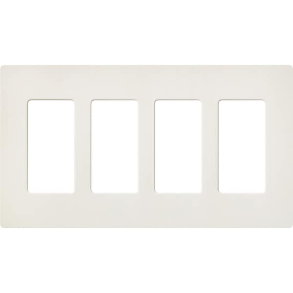 Designer Wall Plates, Number of Gangs: 4 Satin Finish, Biscuit