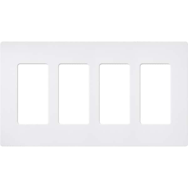 Designer Wall Plates, Number of Gangs: 4 Satin Finish, Snow