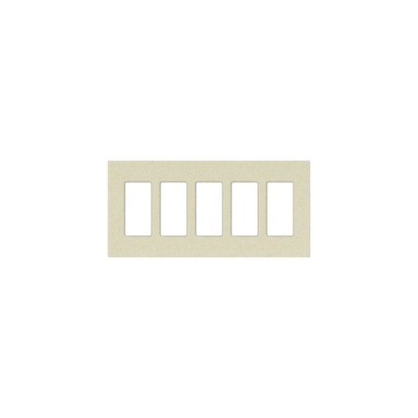 Designer Wall Plates, Number of Gangs: 5 Satin Finish, Biscuit