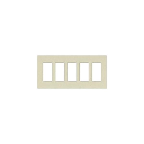 Designer Wall Plates, Number of Gangs: 5 Satin Finish, Snow