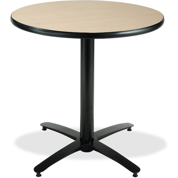 Round KFI 36in Natural Breakroom Table with Arched X Base, 29 W, 36 L, 29 H, Laminate, Natural