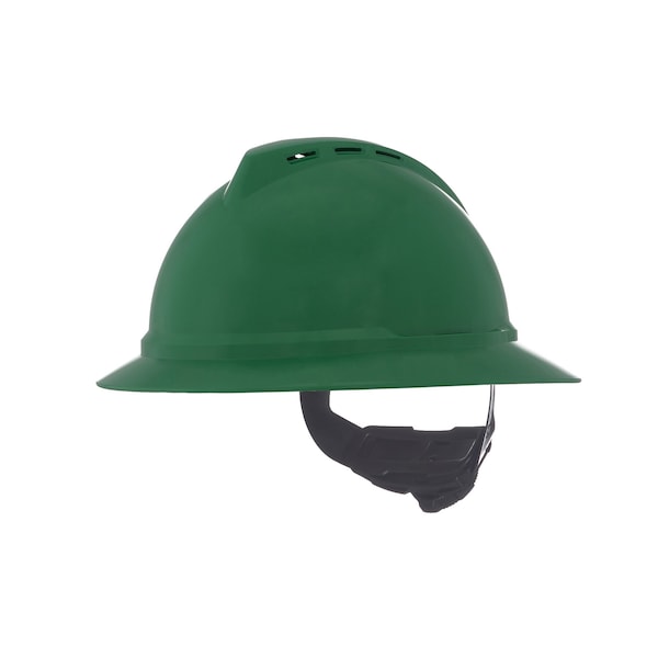 V-Gard 500 Hat, Green Vented, 4-Point Fas-Trac III