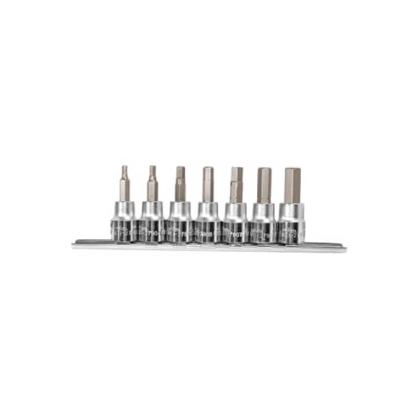 Metric Hex Bit Socket Set, 3/8"Dr, 7 pcs.