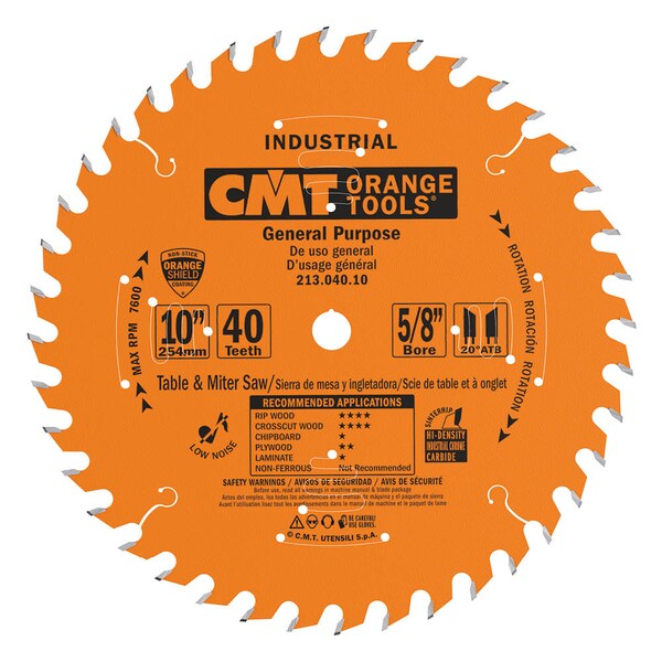 10", 40-Teeth Thin Kerf General Purpose Circular Saw Blade
